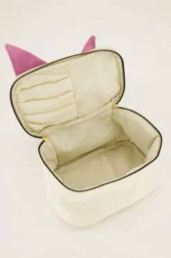 My Jewellery Trousse De Toilette Beige Avec Nœud Rose Discount