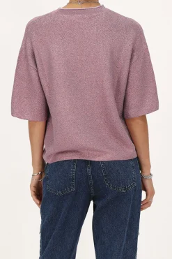 My Jewellery T-shirt Rose Oversize Avec Lurex Rose/Vieux rose/Rose clair Clearance