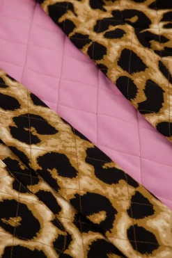 My Jewellery Veste Courte Matelassée Style Kimono Imprimée Léopard Hot