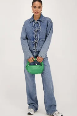 My Jewellery Veste En Jean Avec Nœuds Bleu Fashion