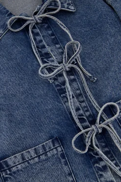 My Jewellery Veste En Jean Avec Nœuds Bleu Fashion