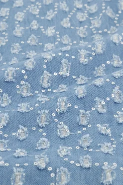 My Jewellery Veste En Jean Bleu Avec Paillettes Outlet