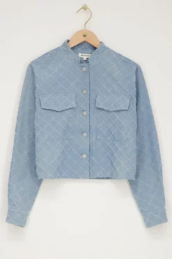 My Jewellery Veste En Jean Tissé Bleu Hot