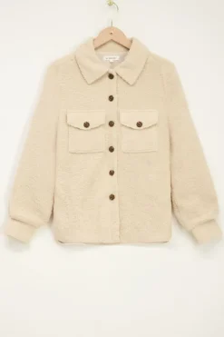 My Jewellery Veste En Teddy Beige Avec Boutons Best