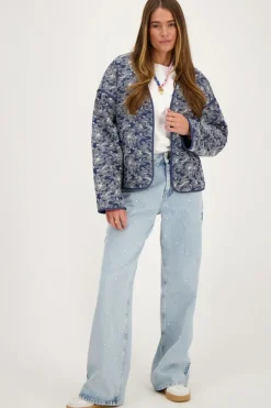 My Jewellery Veste Kimono En Chambray Bleu Avec Broderie Discount