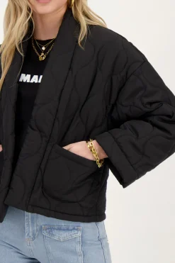 My Jewellery Veste Kimono e Matelassée Noir Outlet