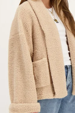 My Jewellery Veste Kimono Teddy Beige New
