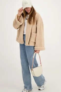 My Jewellery Veste Kimono Teddy Beige New