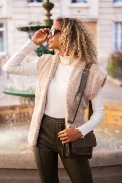 My Jewellery Veste Sans Manches Beige Teddy Avec Ceinture Online