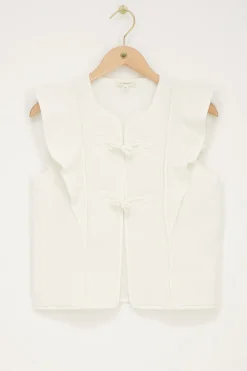 My Jewellery Veste Sans Manches he Avec Nœuds Et Volants Blanc Sale