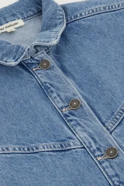 My Jewellery Veste Sans Manches En Denim Bleu Avec épaulettes Fashion