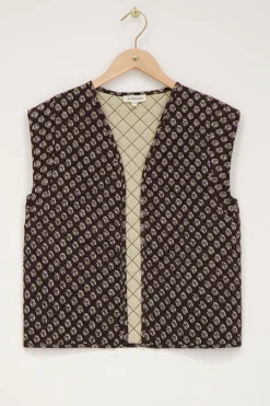 My Jewellery Veste Sans Manches Gris Foncé à Motifs Discount