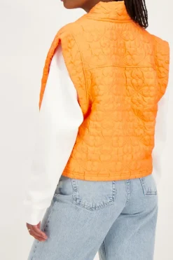 My Jewellery Veste Sans Manches Matelassée Orange Fashion