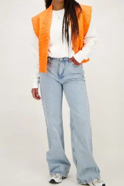 My Jewellery Veste Sans Manches Matelassée Orange Fashion