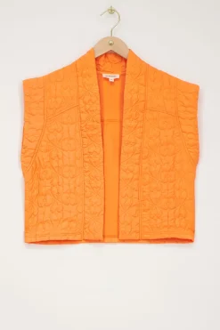 My Jewellery Veste Sans Manches Matelassée Orange Fashion
