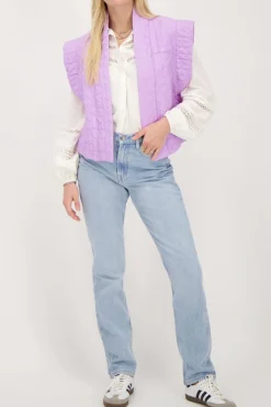 My Jewellery Veste Sans Manches Matelassée Lilas Violet clair New