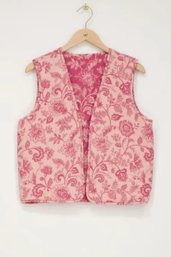 My Jewellery Veste Sans Manches Matelassée Rose à Fleurs Outlet
