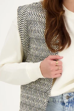 My Jewellery Veste Sans Manches Noir Et Blanc Tourbillon Hot