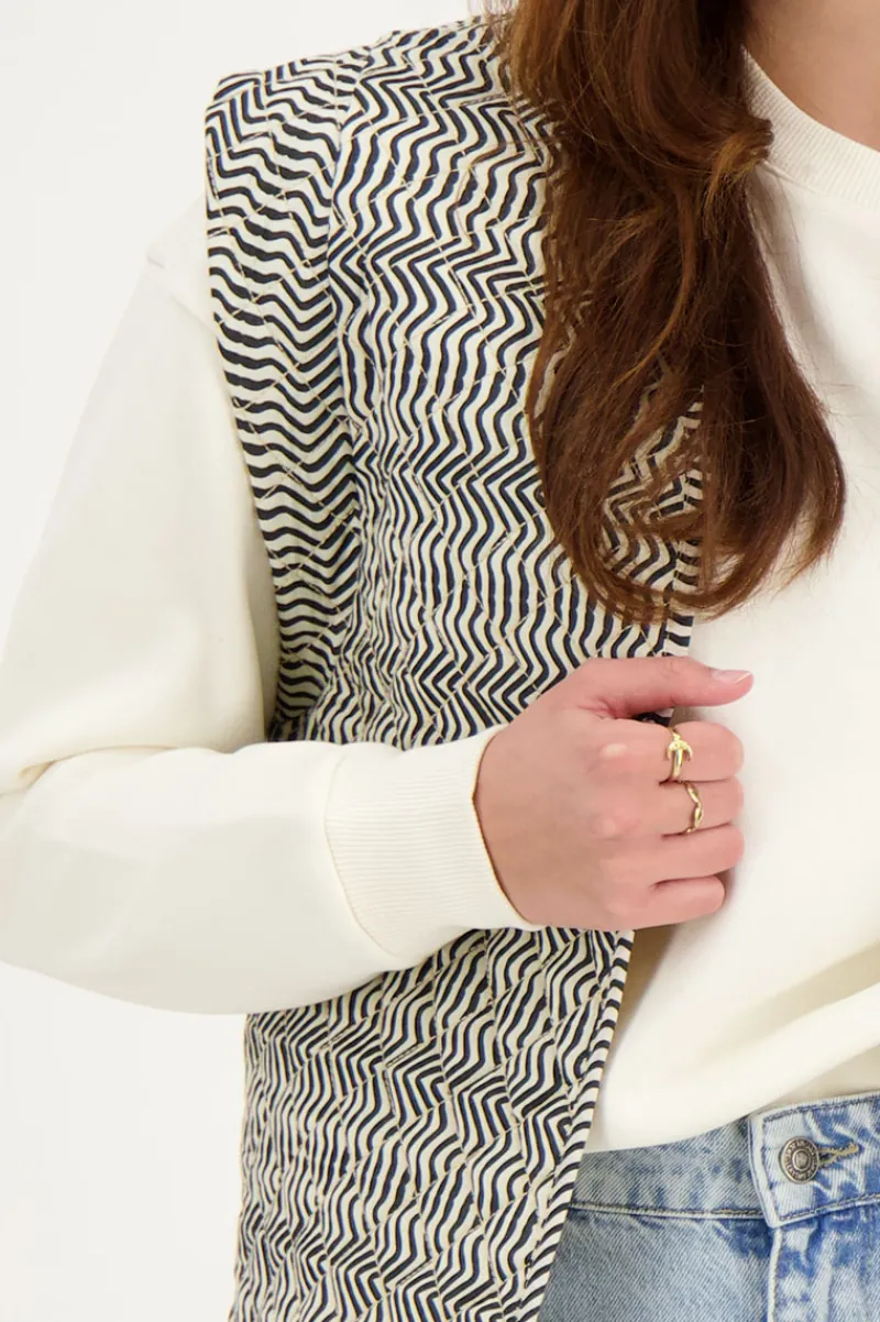 My Jewellery Veste Sans Manches Noir Et Blanc Tourbillon Hot