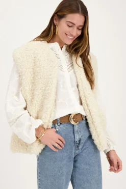 My Jewellery Veste Sans Manches Teddy Beige Discount