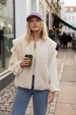 My Jewellery Veste Sans Manches Teddy Beige Discount
