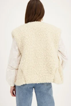 My Jewellery Veste Sans Manches Teddy Beige Discount