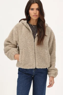 My Jewellery Veste Teddy Beige Avec Capuche Discount