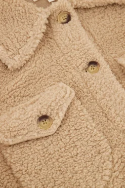 My Jewellery Veste Teddy Beige Avec Poches Clearance