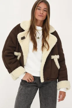 My Jewellery Veste Teddy En Daim Marron Best