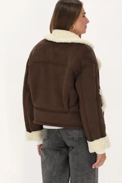My Jewellery Veste Teddy En Daim Marron Best